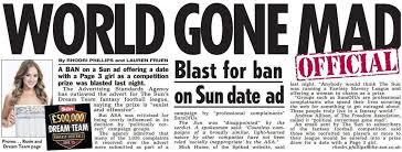 Sun report on having had the ASA uphold a complaint about their 'Page 3 date' promotion.